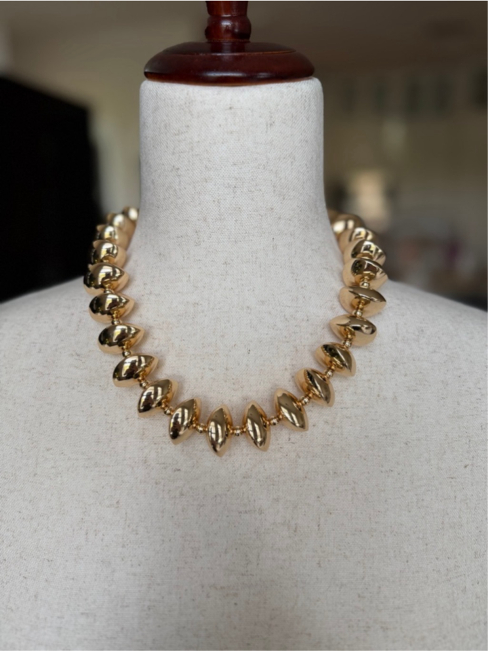 Anthropologie Women's Gold Tone Beaded Necklace One Size